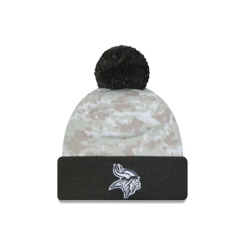 Minnesota Vikings 2024 Salute to Service Pom Knit Hat sold by New Era