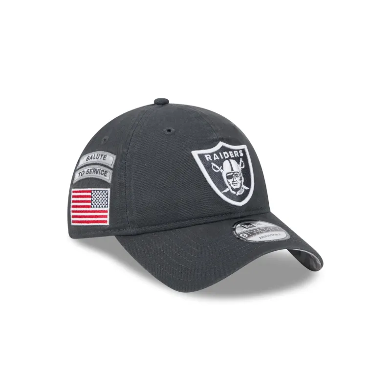 Las Vegas Raiders 2024 Salute to Service 9TWENTY Adjustable Hat made by New Era