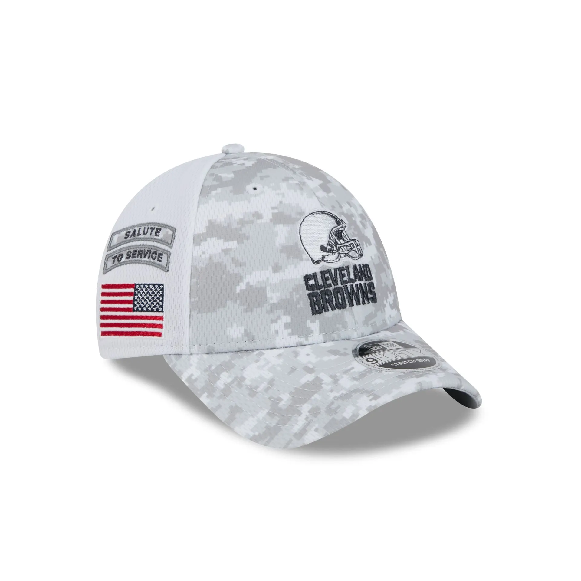 Cleveland Browns 2024 Salute to Service 9FORTY Stretch-Snap Hat sold by New Era