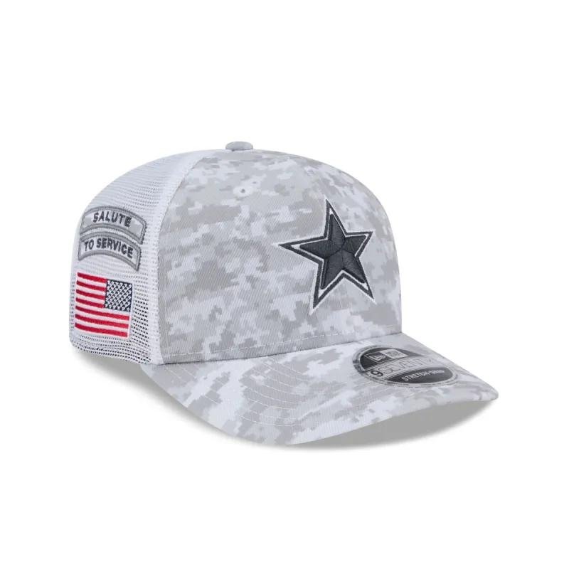 Dallas Cowboys 2024 Salute to Service 9SEVENTY Trucker Hat sold by New Era
