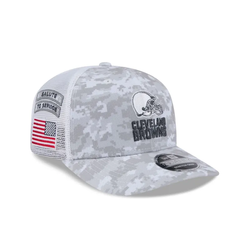 Cleveland Browns 2024 Salute to Service 9SEVENTY Trucker Hat sold by New Era