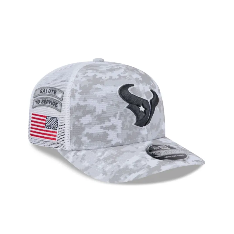 Houston Texans 2024 Salute to Service 9SEVENTY Trucker Hat sold by New Era