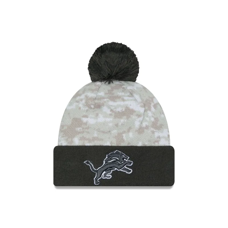 Detroit Lions 2024 Salute to Service Pom Knit Hat sold by New Era