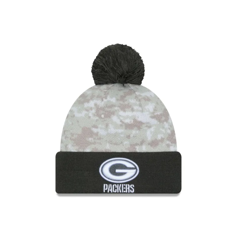 Green Bay Packers 2024 Salute to Service Pom Knit Hat sold by New Era