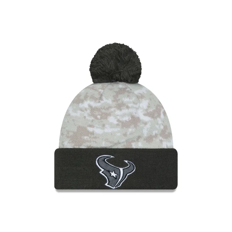 Houston Texans 2024 Salute to Service Pom Knit Hat sold by New Era
