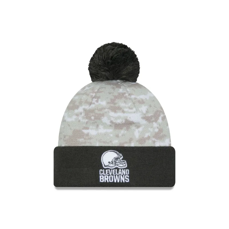 Cleveland Browns 2024 Salute to Service Pom Knit Hat sold by New Era