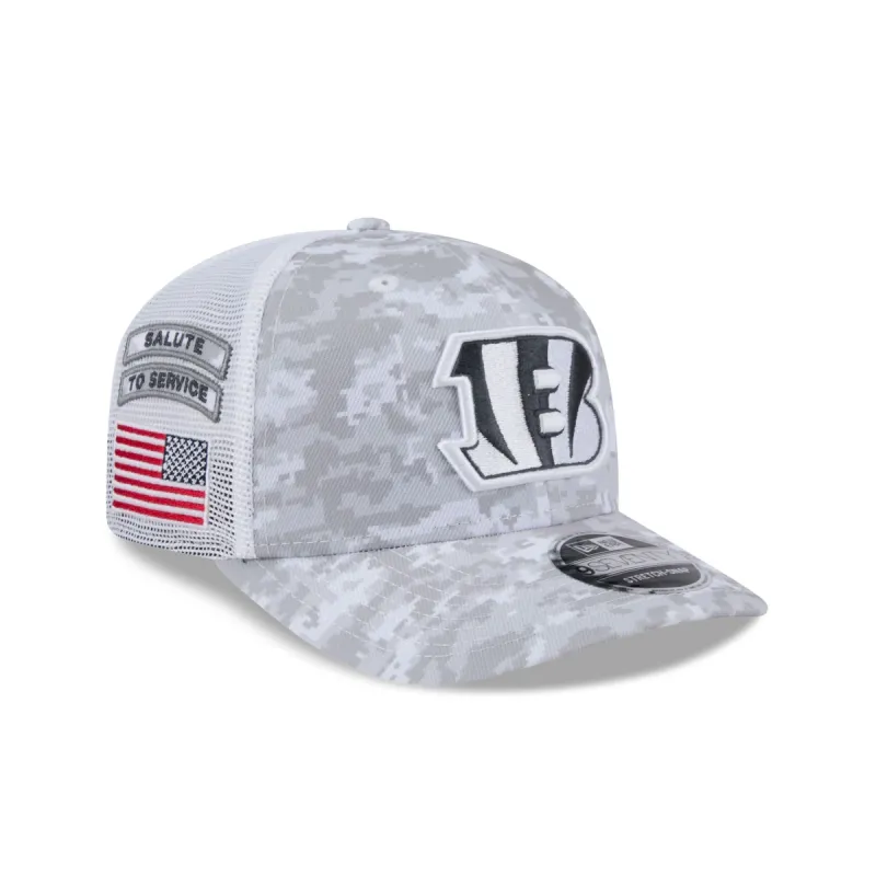 Cincinnati Bengals 2024 Salute to Service 9SEVENTY Trucker Hat sold by New Era