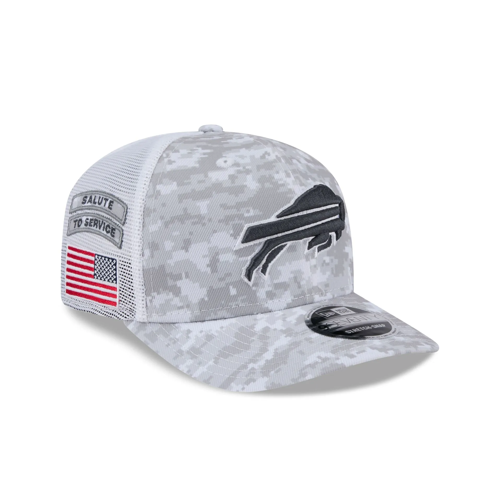 Buffalo Bills 2024 Salute to Service 9SEVENTY Trucker Hat sold by New Era