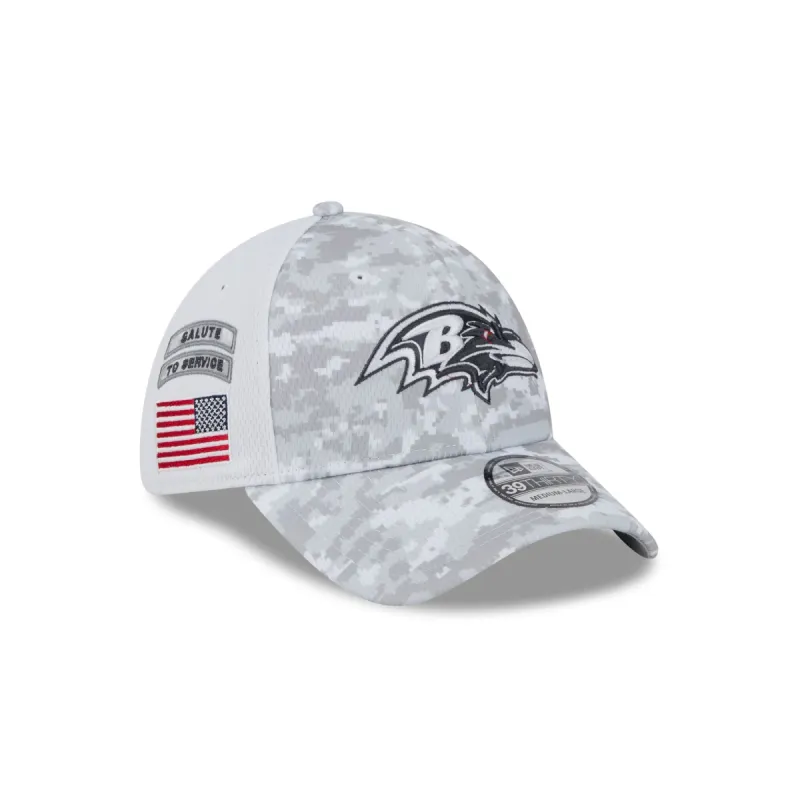 Baltimore Ravens 2024 Salute to Service 39THIRTY Stretch Fit Hat sold by New Era