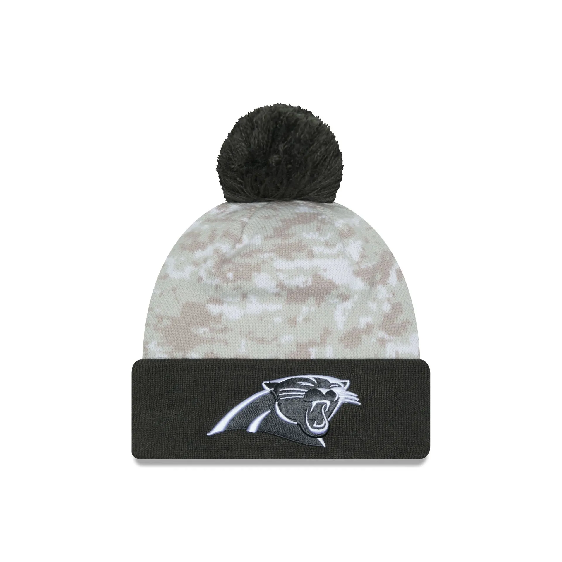 Carolina Panthers 2024 Salute to Service Pom Knit Hat sold by New Era