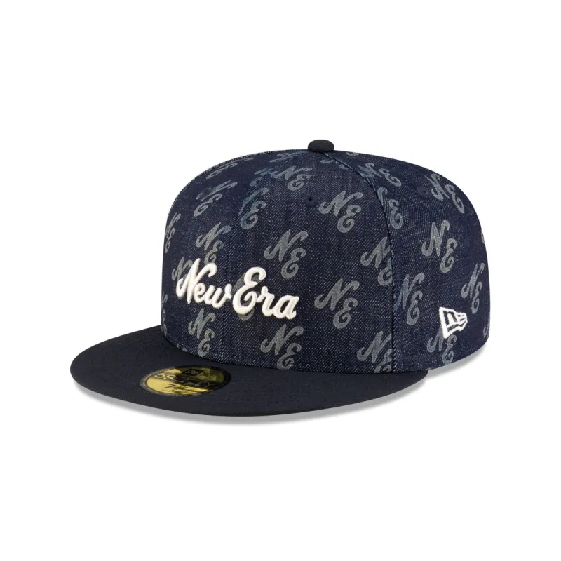 New Era Cap Laser Burn Out Indigo 59FIFTY Fitted Hat sold by New Era