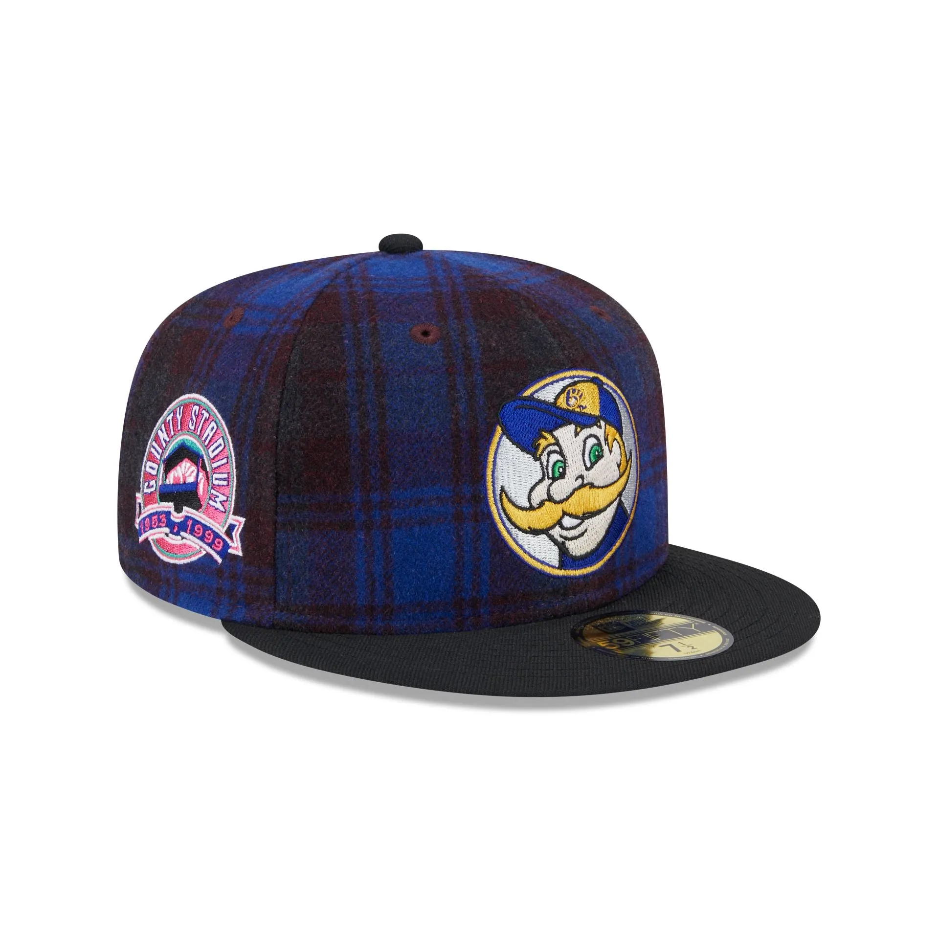Milwaukee Brewers Mascot Plaid 59FIFTY Fitted Hat sold by New Era