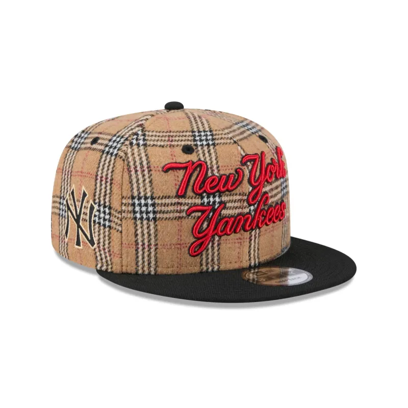 New York Yankees Tan Tartan 9FIFTY Snapback Hat sold by New Era