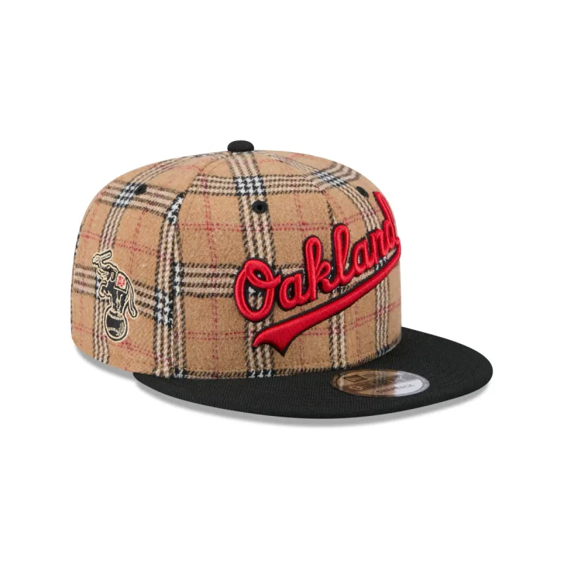 Oakland Athletics Tan Tartan 9FIFTY Snapback Hat sold by New Era