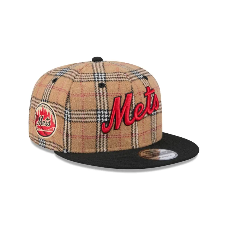 New York Mets Tan Tartan 9FIFTY Snapback Hat sold by New Era