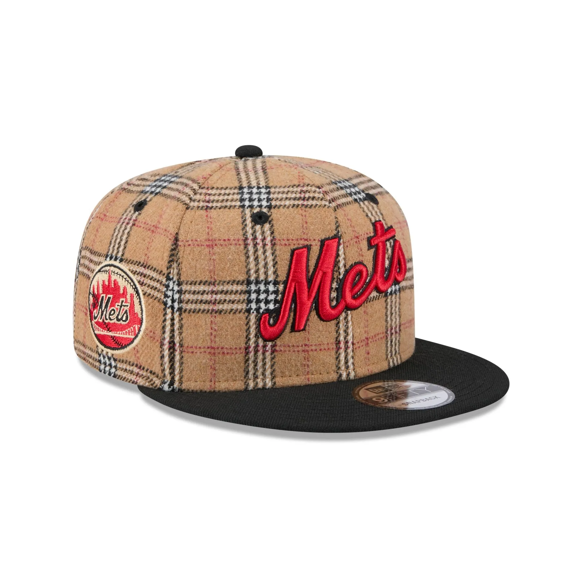 New York Mets Tan Tartan 9FIFTY Snapback Hat sold by New Era