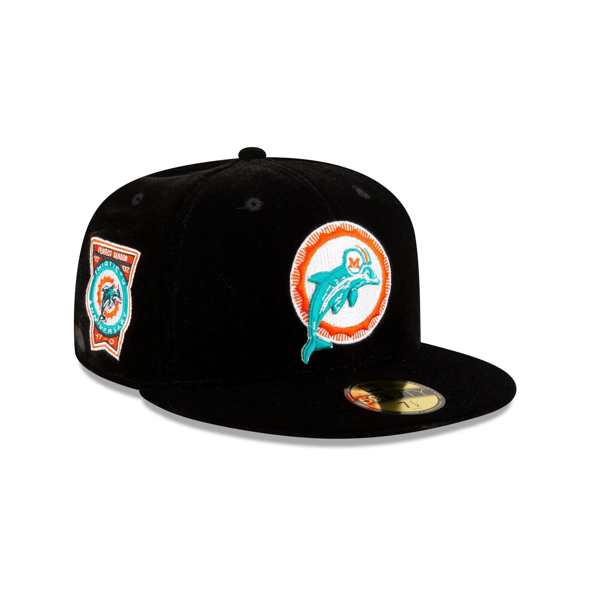 Just Caps Velvet Historic Miami Dolphins 59FIFTY Fitted Hat sold by New Era
