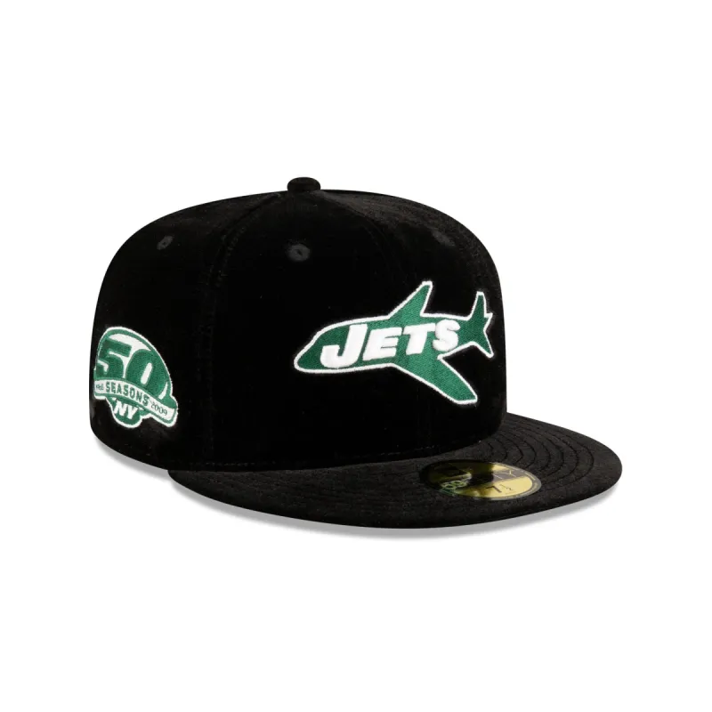 Just Caps Velvet Historic New York Jets 59FIFTY Fitted Hat sold by New Era