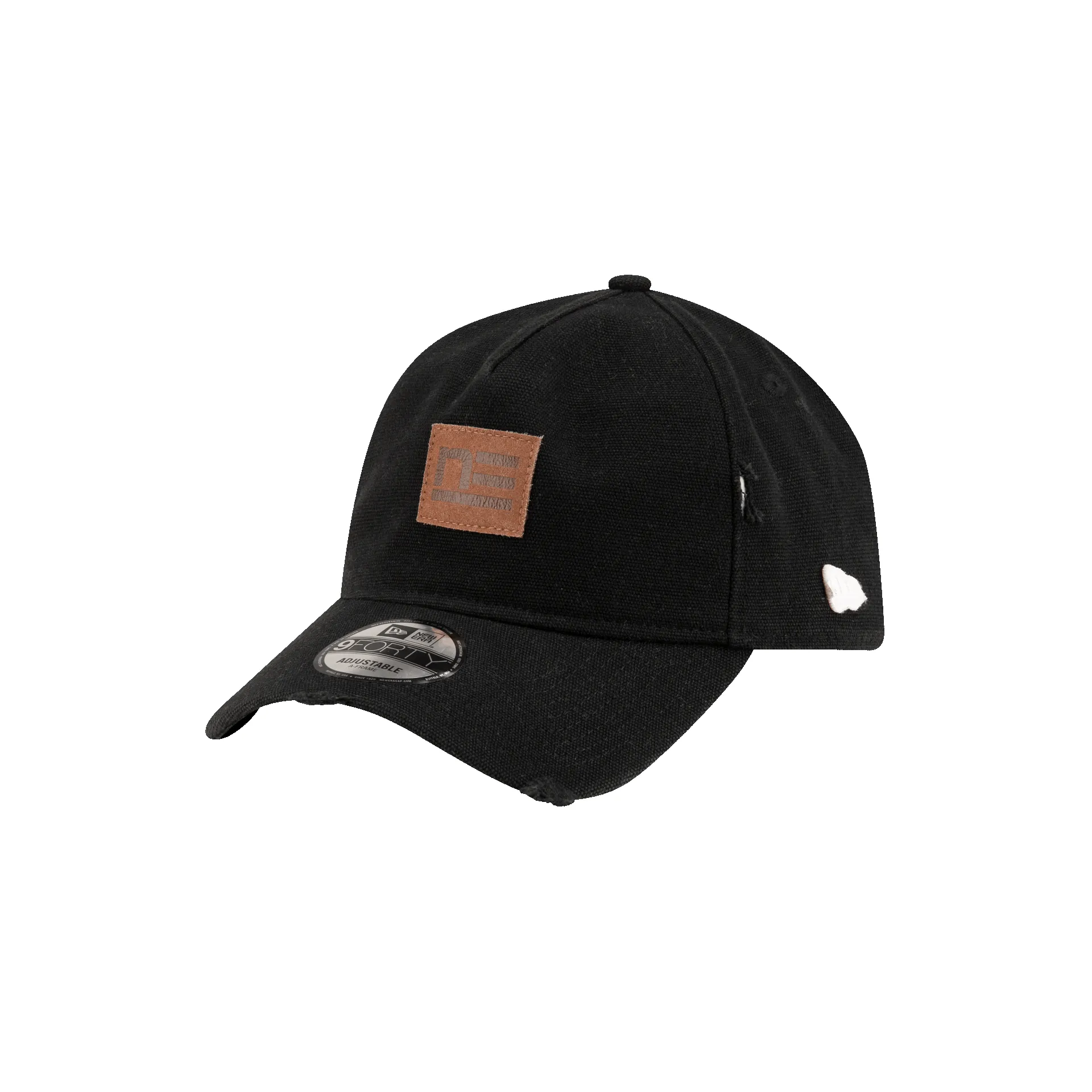 Brand New Era Forge Leather Patch Black 9FORTY A-Frame Adjustable Hat sold by New Era