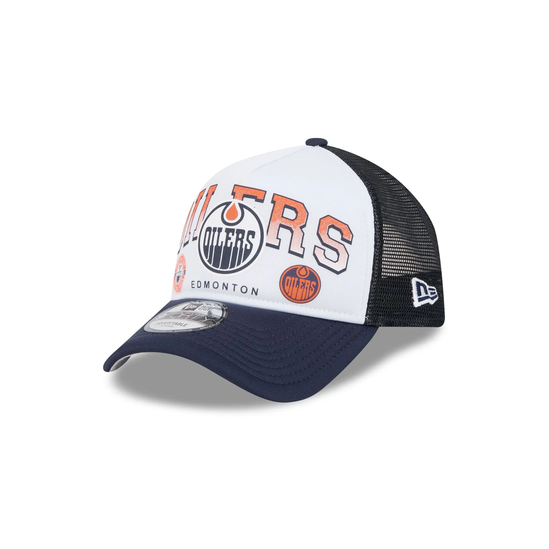 Edmonton Oilers Sport Classics 9FORTY A-Frame Trucker Hat sold by New Era