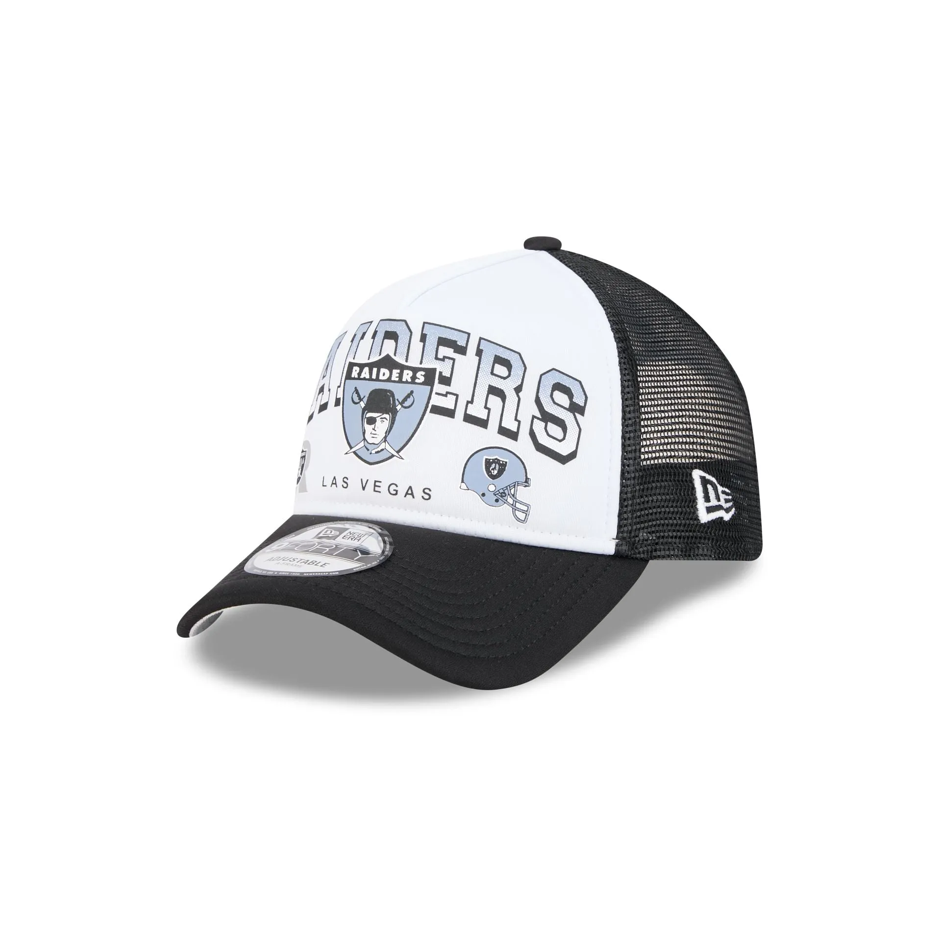 Las Vegas Raiders Sport Classics 9FORTY A-Frame Trucker Hat sold by New Era