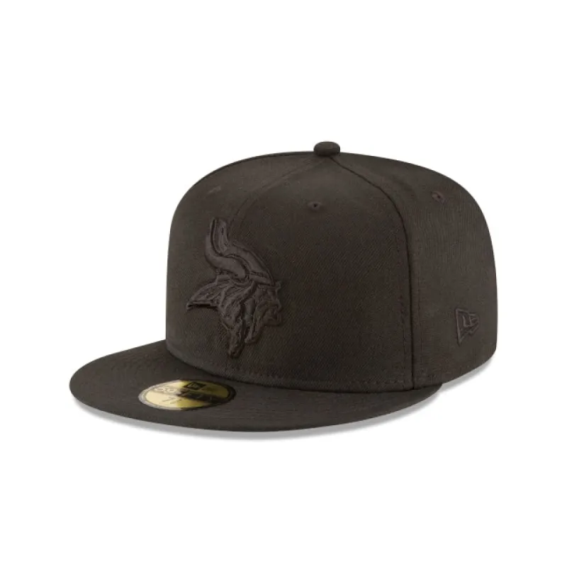 Minnesota Vikings Black On Black 59FIFTY Fitted Hat sold by New Era