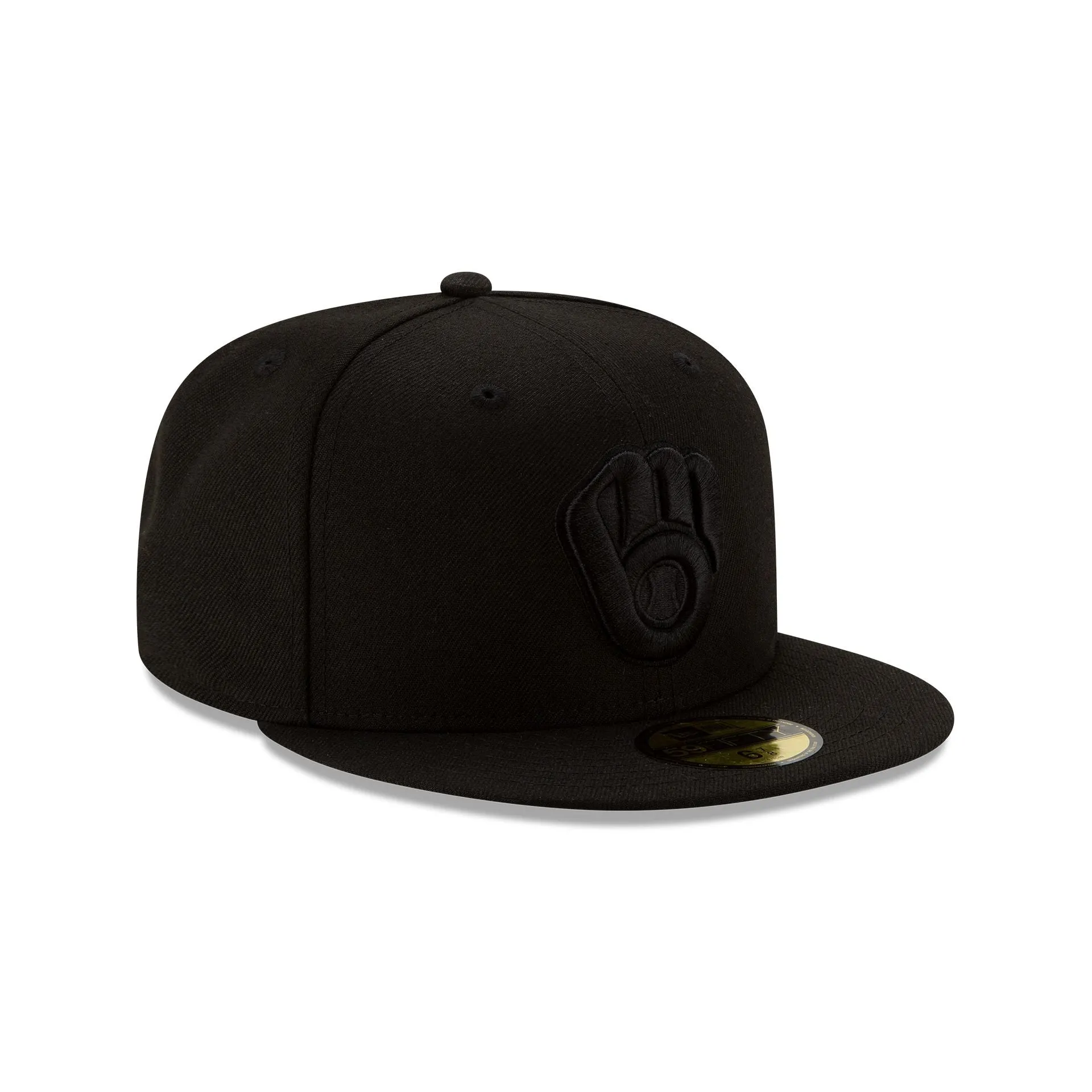 Milwaukee Brewers Black on Black 59FIFTY Fitted Hat sold by New Era product image thumbnail 3