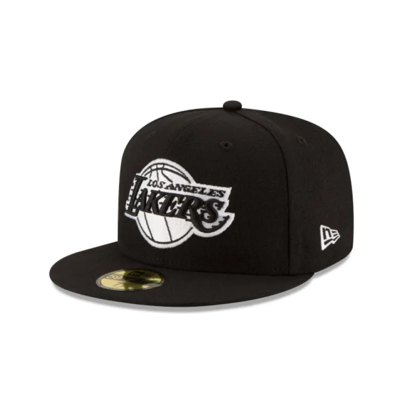 Los Angeles Lakers Black & White 59FIFTY Fitted Hat sold by New Era