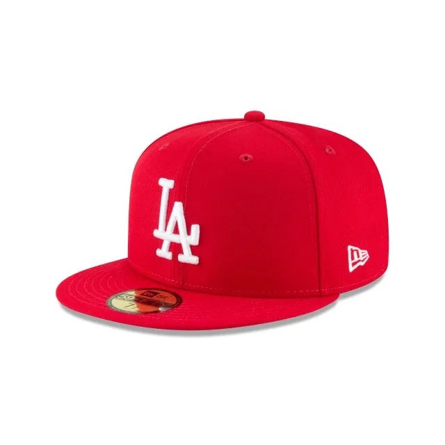 Los Angeles Dodgers Scarlet Basic 59FIFTY Fitted Hat sold by New Era