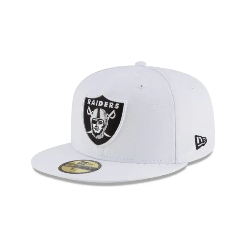 Las Vegas Raiders White 59FIFTY Fitted Hat sold by New Era
