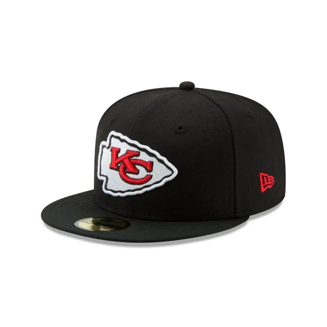 Kansas City Chiefs Black 59FIFTY Fitted Hat sold by New Era
