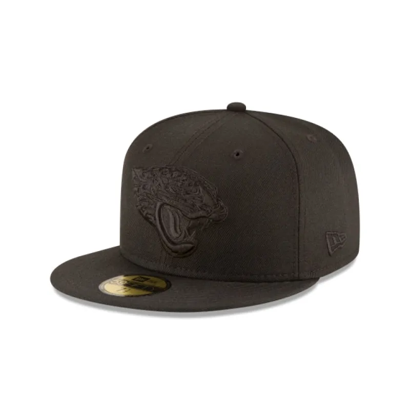 Jacksonville Jaguars Black On Black 59FIFTY Fitted Hat sold by New Era