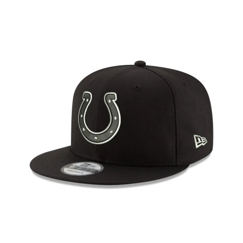 Indianapolis Colts Black and White 9FIFTY Snapback Hat sold by New Era