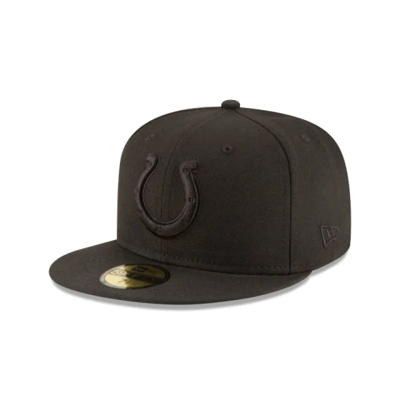 Indianapolis Colts Black On Black 59FIFTY Fitted Hat sold by New Era