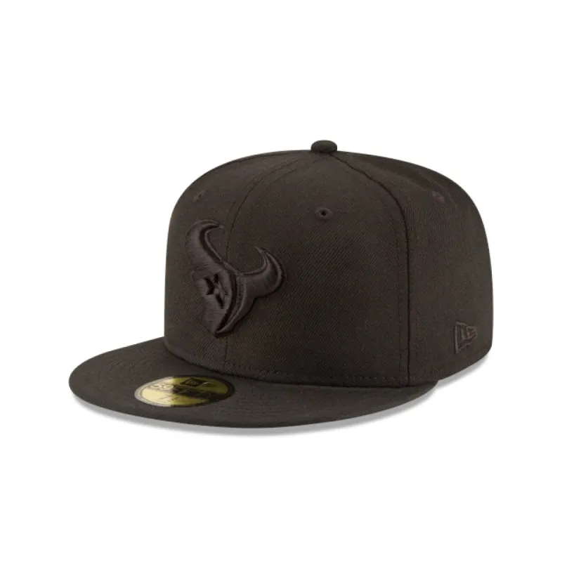 Houston Texans Black On Black 59FIFTY Fitted Hat sold by New Era