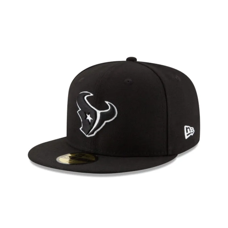 Houston Texans Black & White 59FIFTY Fitted Hat sold by New Era