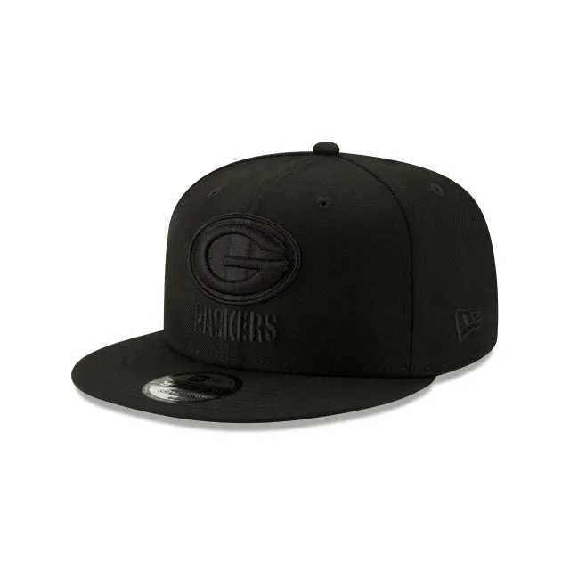 Green Bay Packers Basic Black On Black 9FIFTY Snapback Hat sold by New Era