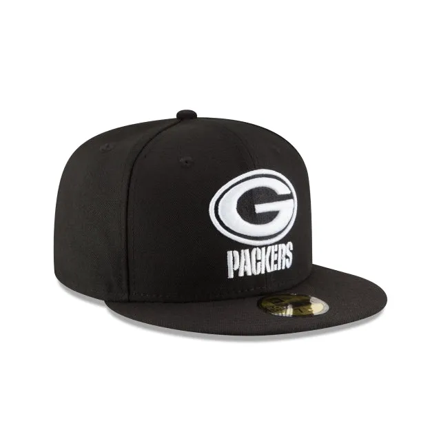 Green Bay Packers Black & White 59FIFTY Fitted Hat sold by New Era product image thumbnail 3