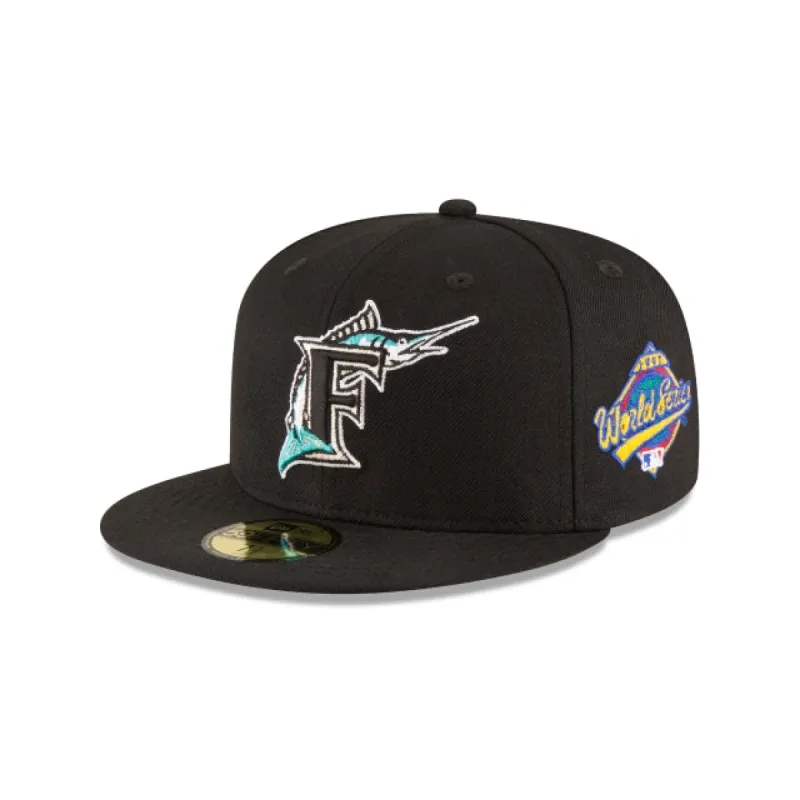 Florida Marlins World Series Black Wool 59FIFTY Fitted Hat sold by New Era