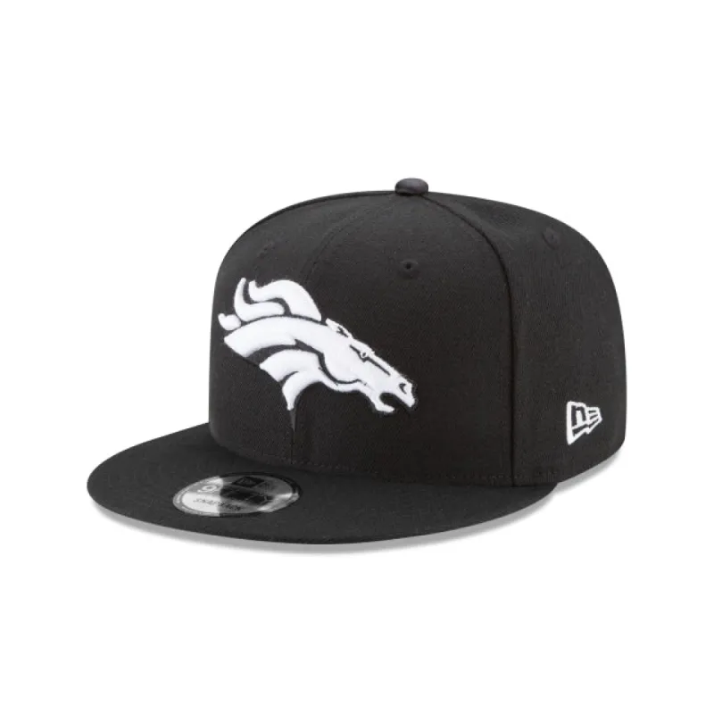 Denver Broncos Black and White 9FIFTY Snapback Hat sold by New Era