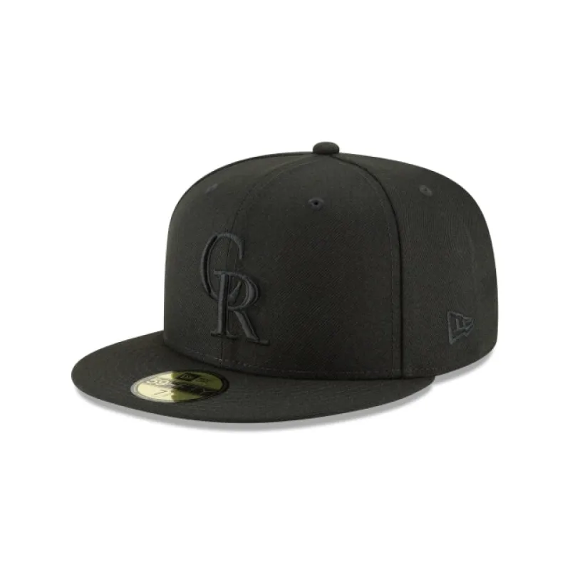 Colorado Rockies Blackout Basic 59FIFTY Fitted Hat sold by New Era