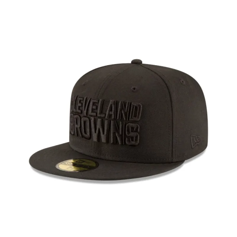 Cleveland Browns Black On Black 59FIFTY Fitted Hat sold by New Era