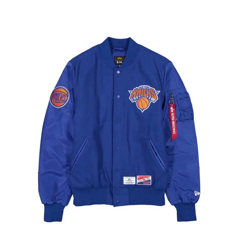 Alpha Industries x New York Knicks MA-1 Wool Varsity Jacket sold by New Era