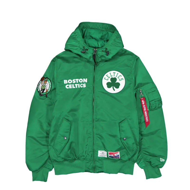 Alpha Industries x Boston Celtics L-2B Hooded Bomber Jacket sold by New Era