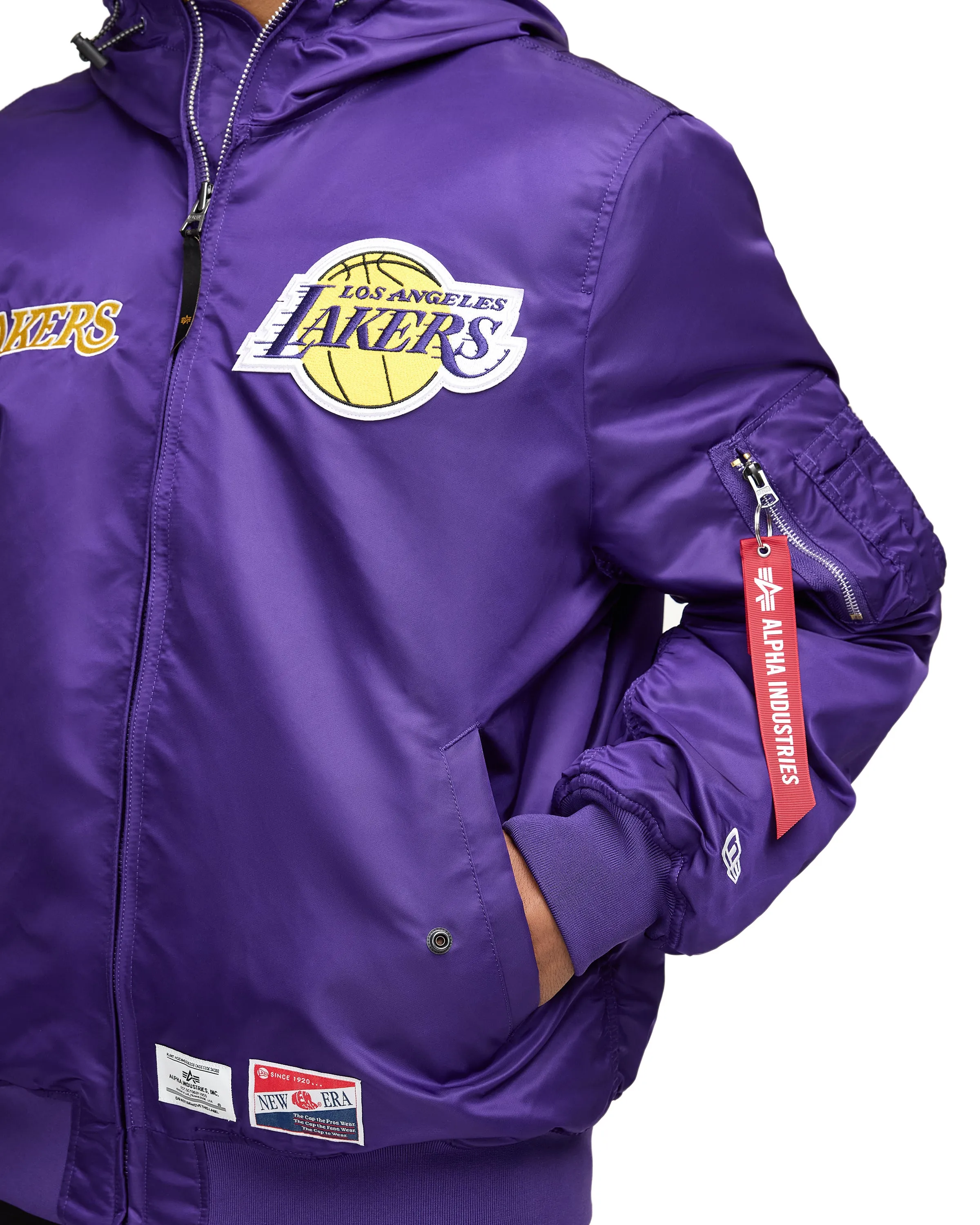 Alpha Industries x Golden State Warriors L-2B Hooded Bomber Jacket sold by New Era product image thumbnail 4