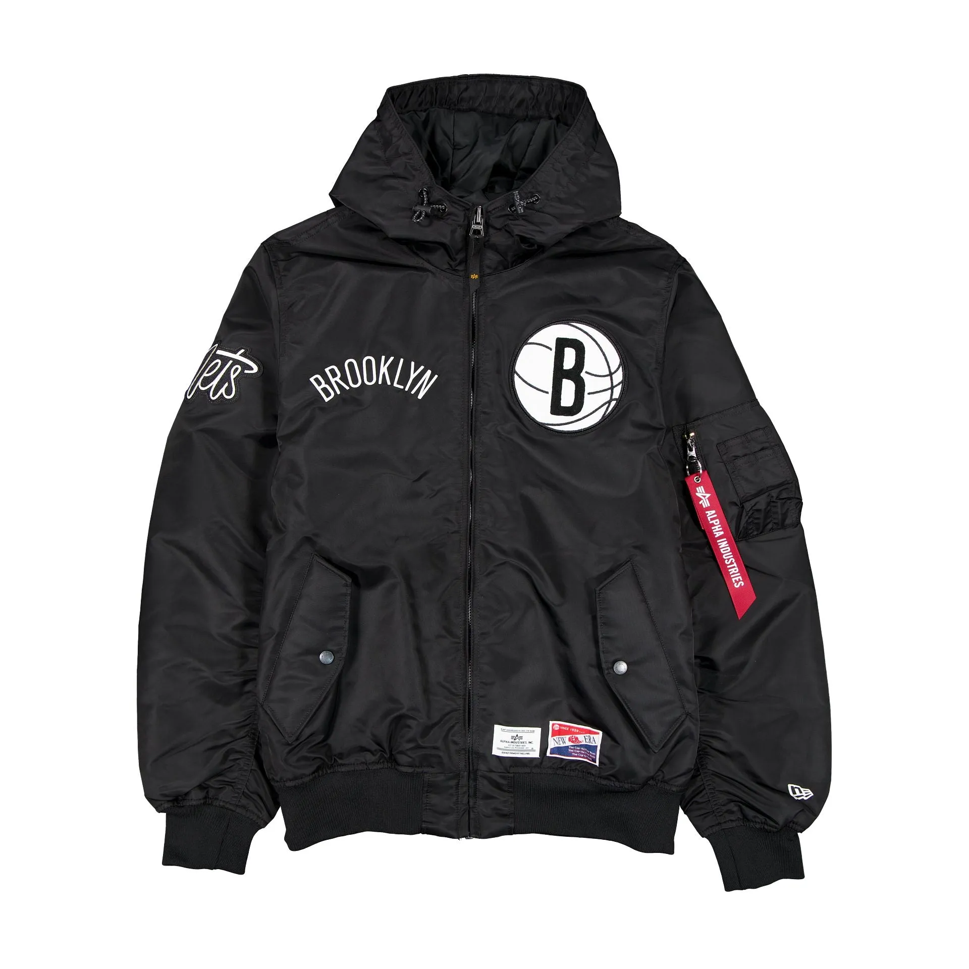 Alpha Industries x Brooklyn Nets L-2B Hooded Bomber Jacket sold by New Era