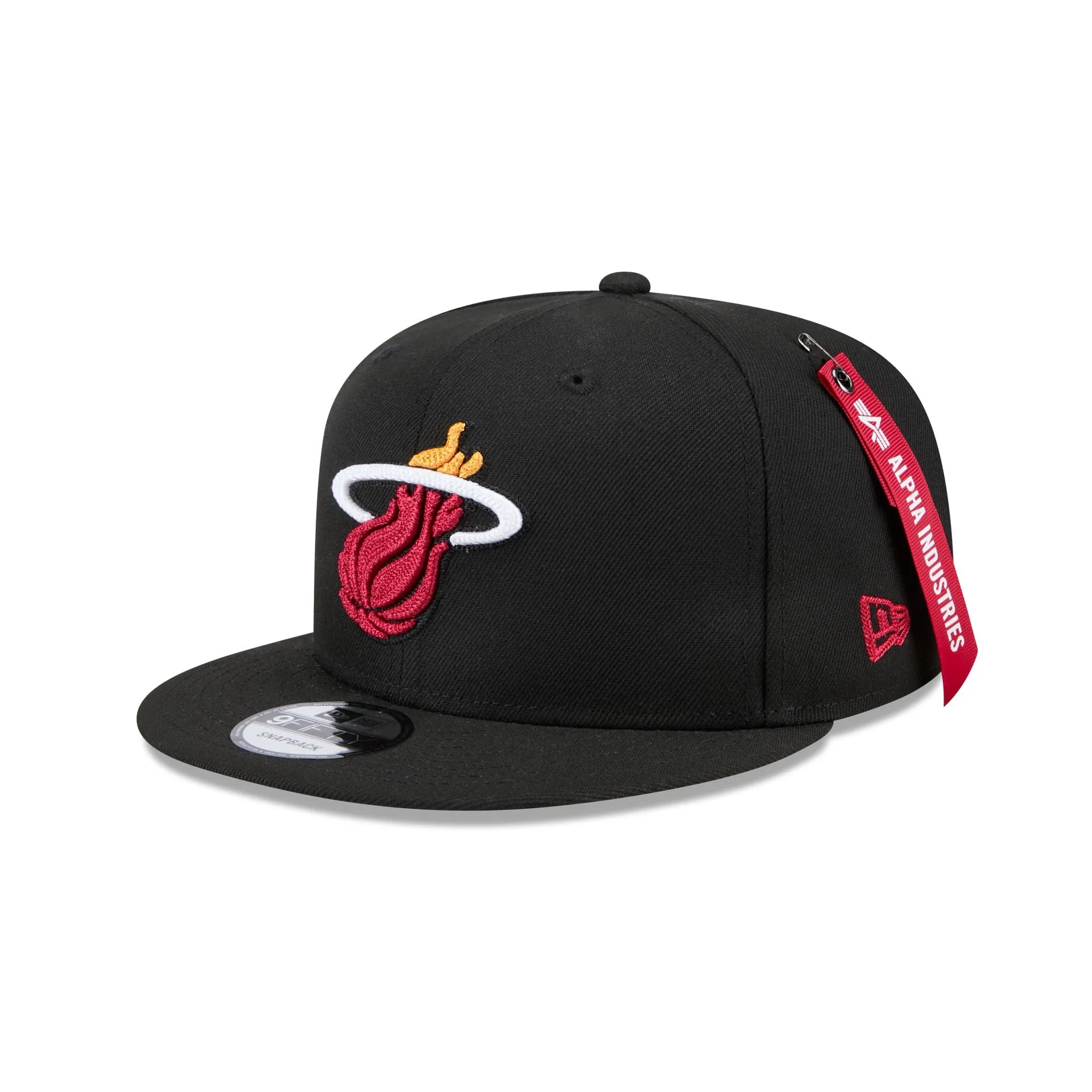 Alpha Industries x Miami Heat Black 9FIFTY Snapback Hat sold by New Era
