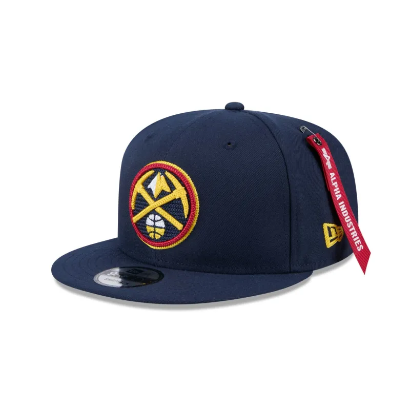 Alpha Industries x Denver Nuggets Navy 9FIFTY Snapback Hat sold by New Era