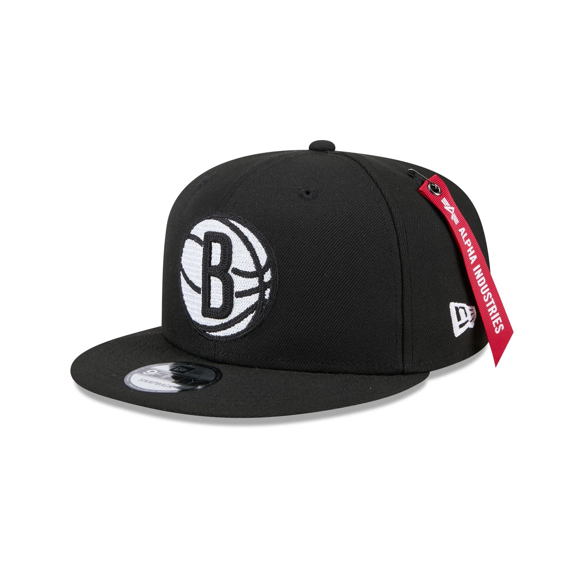 Alpha Industries x Brooklyn Nets Black 9FIFTY Snapback Hat sold by New Era