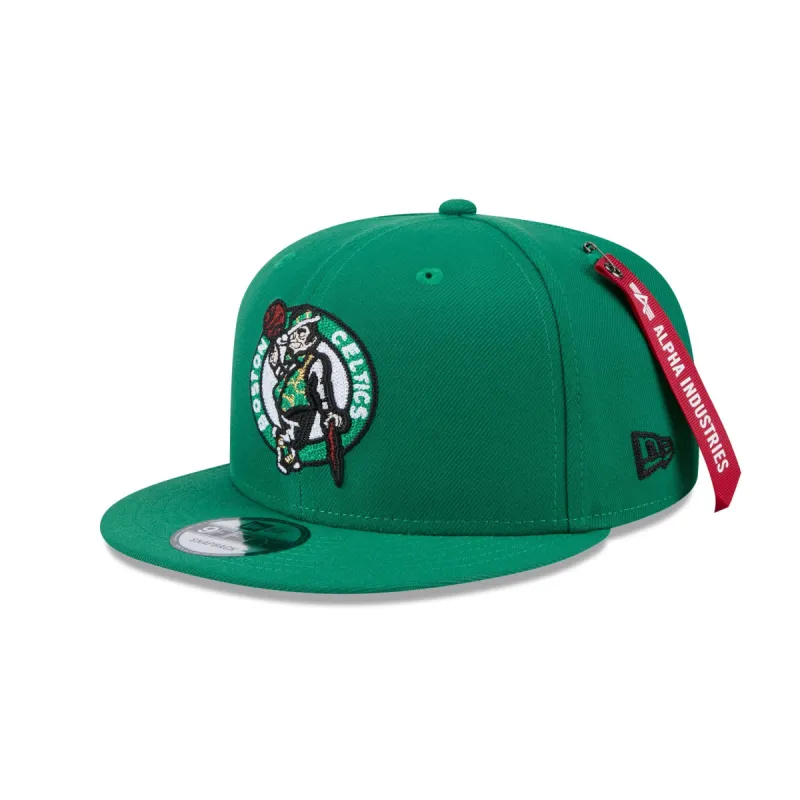 Alpha Industries x Boston Celtics Green 9FIFTY Snapback Hat sold by New Era
